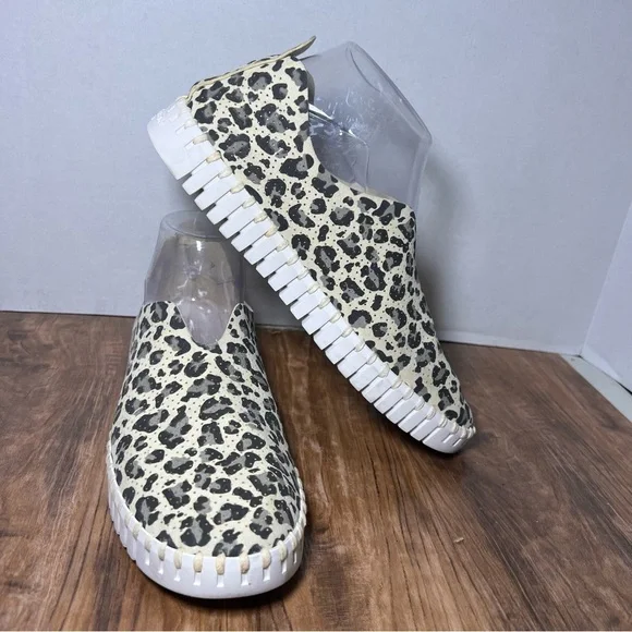Ilse Jacobsen Tulip slip-on women flat sneaker shoe perforated leopard 39/9 - Picture 3 of 7